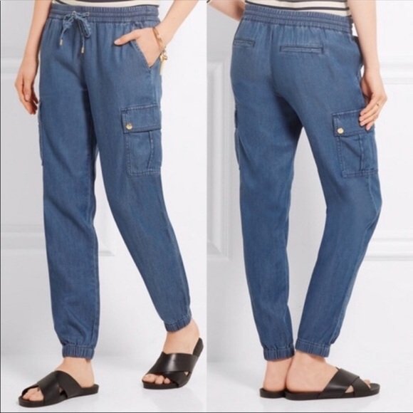 Michael Kors Chambray Denim Jogger Jeans Size 6 - Picture 1 of 4
